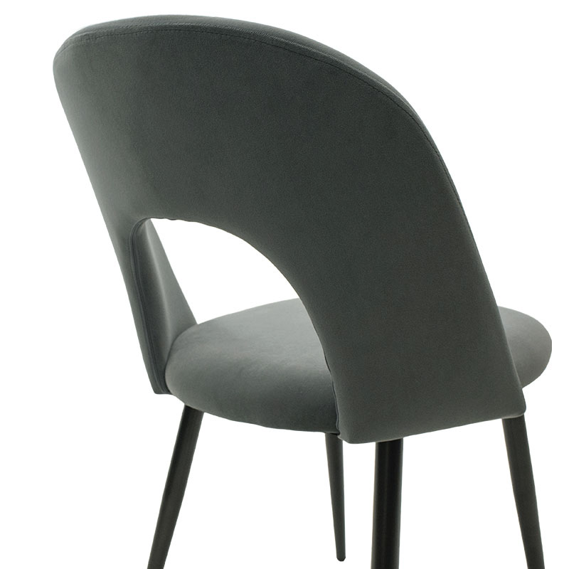 Καρέκλα Jonah pakoworld βελούδο ανθρακί-μαύρο πόδι - Image 5