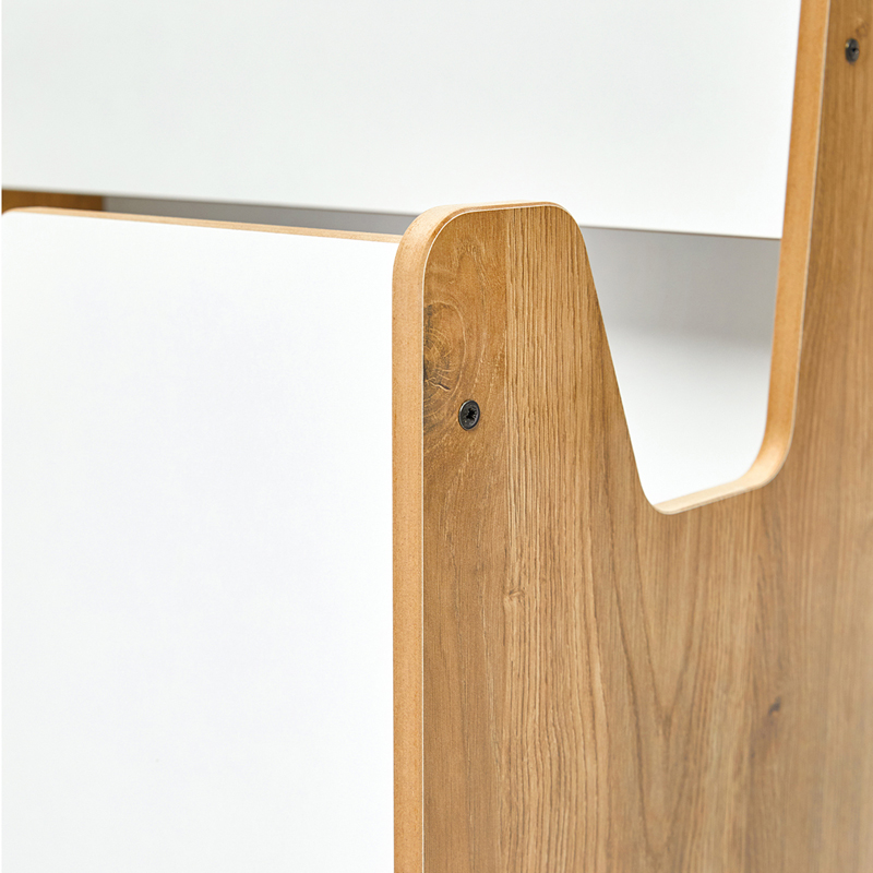 Ραφιέρα Crane pakoworld φυσικό-λευκό mdf 57x34x55εκ - Image 5