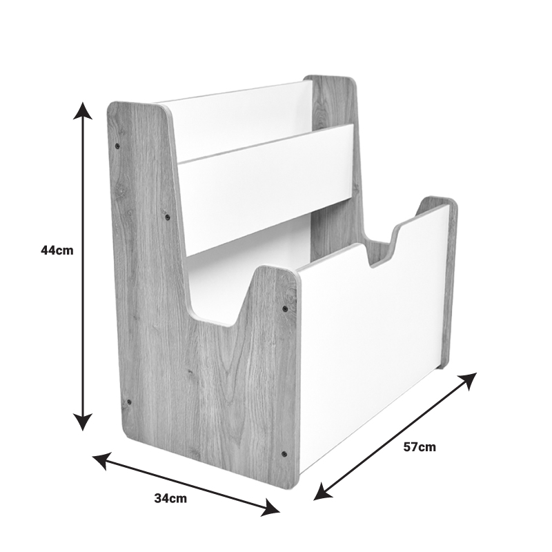 Ραφιέρα Crane pakoworld φυσικό-λευκό mdf 57x34x55εκ - Image 6