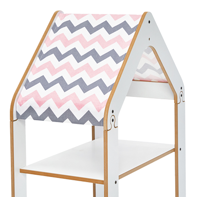 Ραφιέρα τ. Montessori Zoilen pakoworld λευκό-ροζ mdf 50x30x80εκ - Image 2