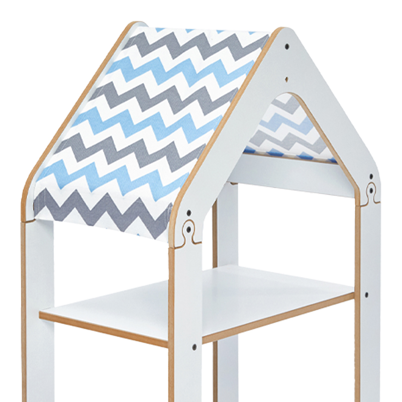 Ραφιέρα τ. Montessori Zoilen pakoworld λευκό-μπλε mdf 50x30x80εκ - Image 3