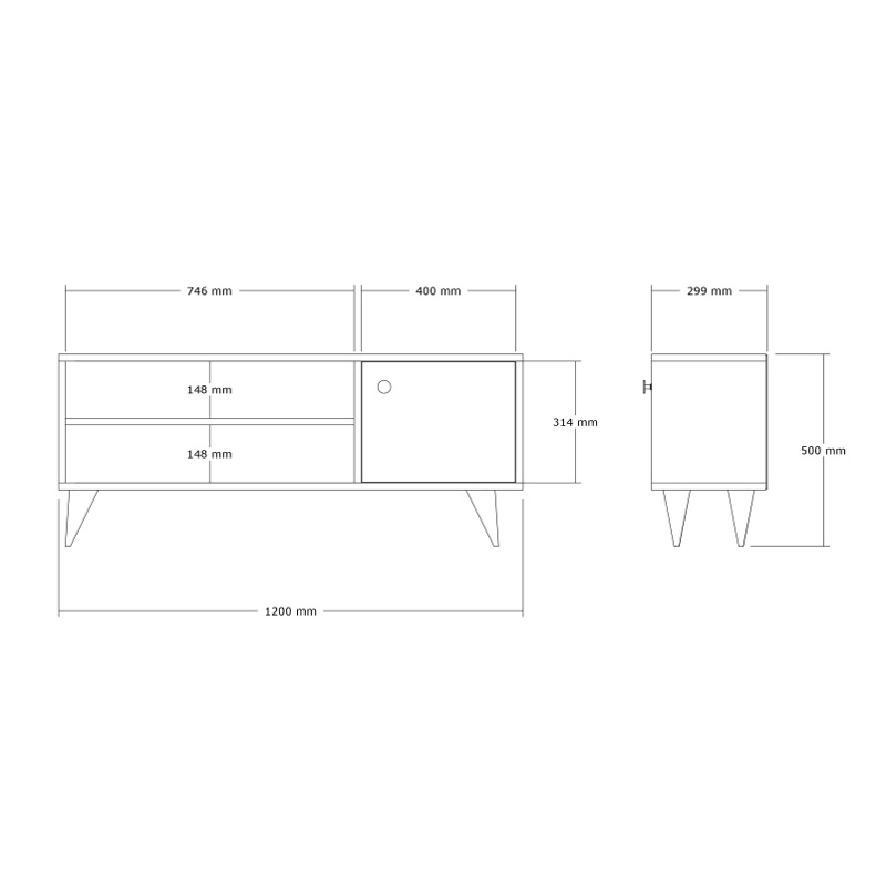 Έπιπλο τηλεόρασης Wison pakoworld σε oak απόχρωση 120x29x50εκ - Image 4