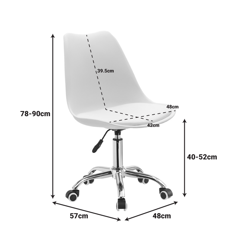 Καρέκλα γραφείου εργασίας Gaston II pakoworld PP-PU γκρι - Image 7