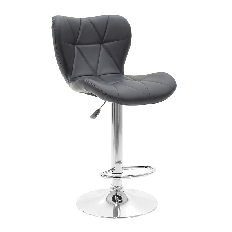 Σκαμπό μπαρ Coozy pakoworld pu σε μαύρο χρώμα σκελετός χρωμίου - Image 4