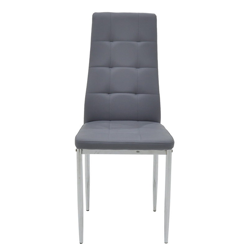 Καρέκλα Cube pakoworld PU γκρι-πόδι χρωμίου - Image 2