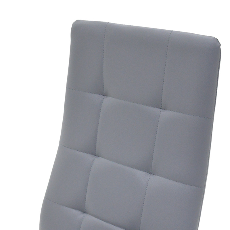 Καρέκλα Cube pakoworld PU γκρι-πόδι χρωμίου - Image 4