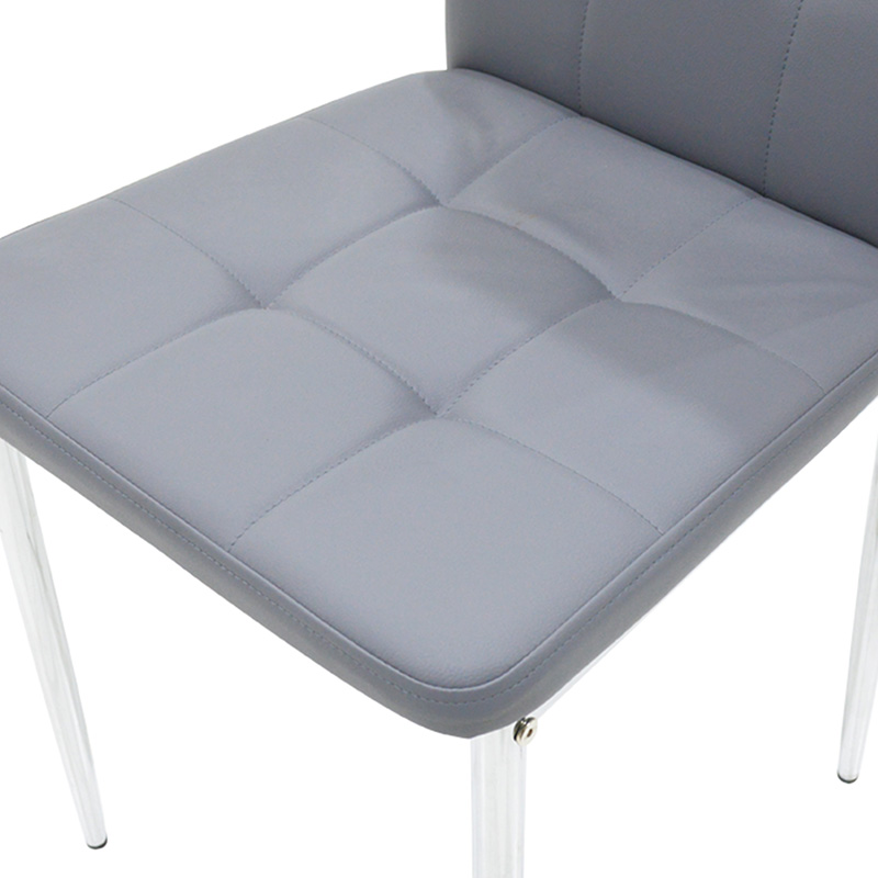 Καρέκλα Cube pakoworld PU γκρι-πόδι χρωμίου - Image 5