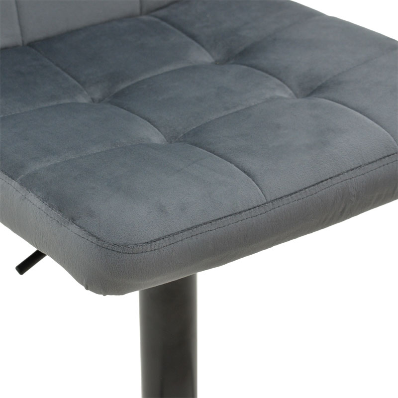 Σκαμπό μπαρ Remina pakoworld πτυσσόμενο γκρι βελούδο-μαύρο μέταλλο 45x53x112εκ - Image 4