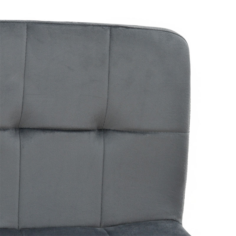 Σκαμπό μπαρ Remina pakoworld πτυσσόμενο γκρι βελούδο-μαύρο μέταλλο 45x53x112εκ - Image 5