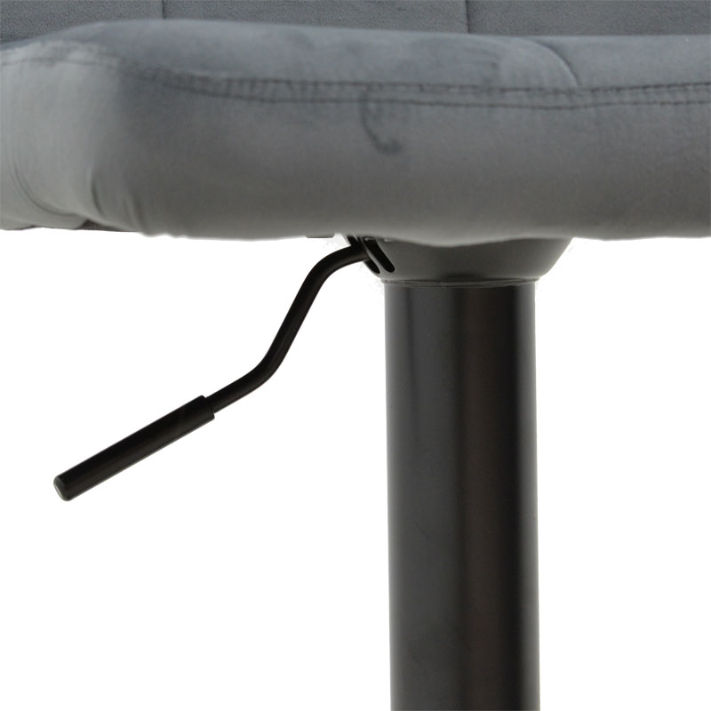 Σκαμπό μπαρ Remina pakoworld πτυσσόμενο γκρι βελούδο-μαύρο μέταλλο 45x53x112εκ - Image 6