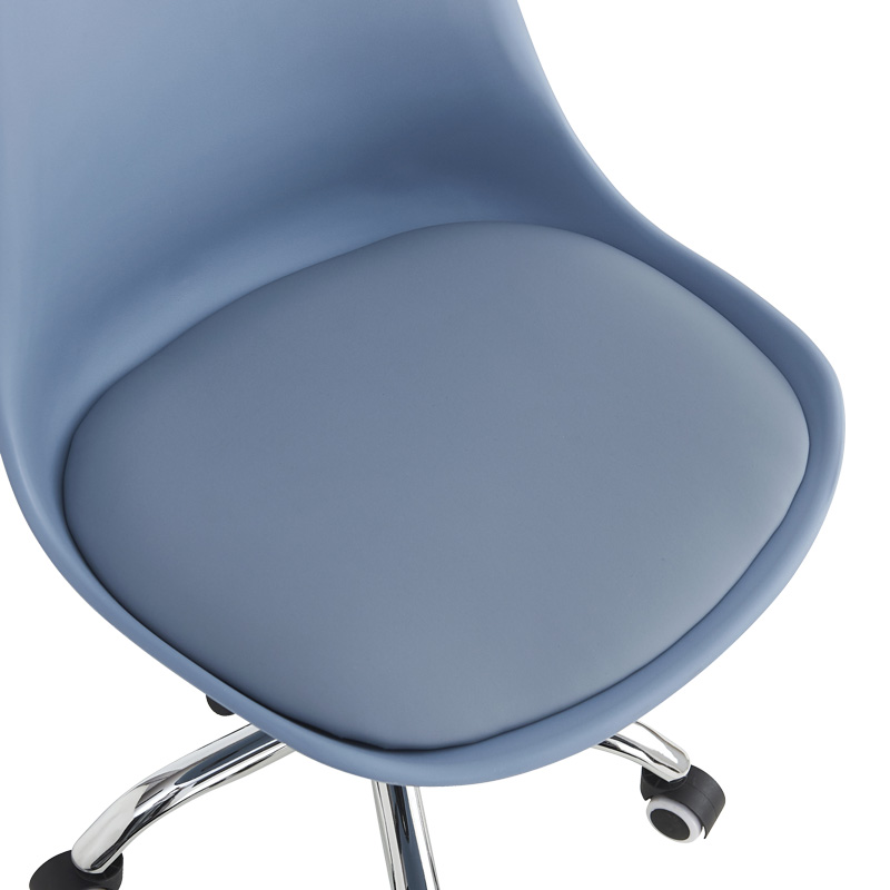 Καρέκλα γραφείου εργασίας Gaston II pakoworld pp-pu σε απόχρωση ανοιχτό μπλε 48x57x77-90εκ - Image 6