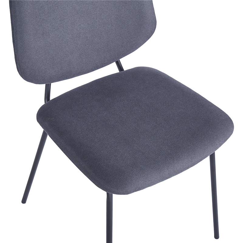 Καρέκλα Pietro I pakoworld ανθρακί ύφασμα-πόδι μαύρο μέταλλο 45x55x82.5εκ - Image 5