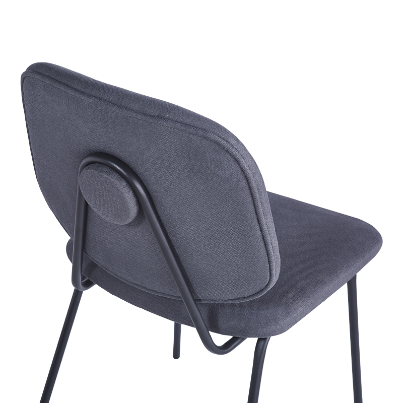 Καρέκλα Pietro I pakoworld ανθρακί ύφασμα-πόδι μαύρο μέταλλο 45x55x82.5εκ - Image 6