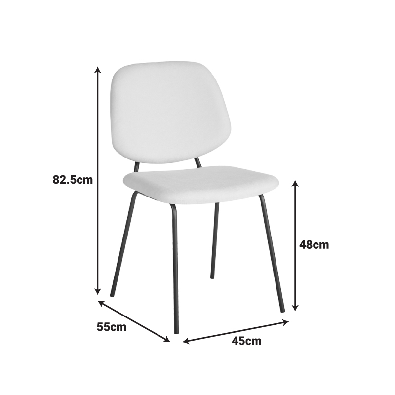 Καρέκλα Pietro I pakoworld ανθρακί ύφασμα-πόδι μαύρο μέταλλο 45x55x82.5εκ - Image 7