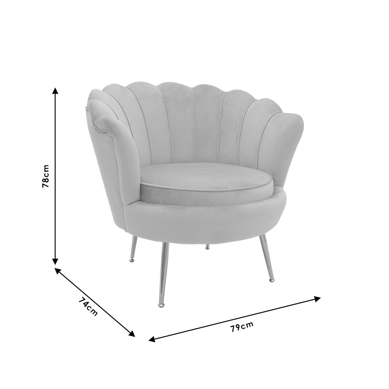 Πολυθρόνα Daimon pakoworld βελούδο μαύρο-χρυσό 79x74x78εκ - Image 6