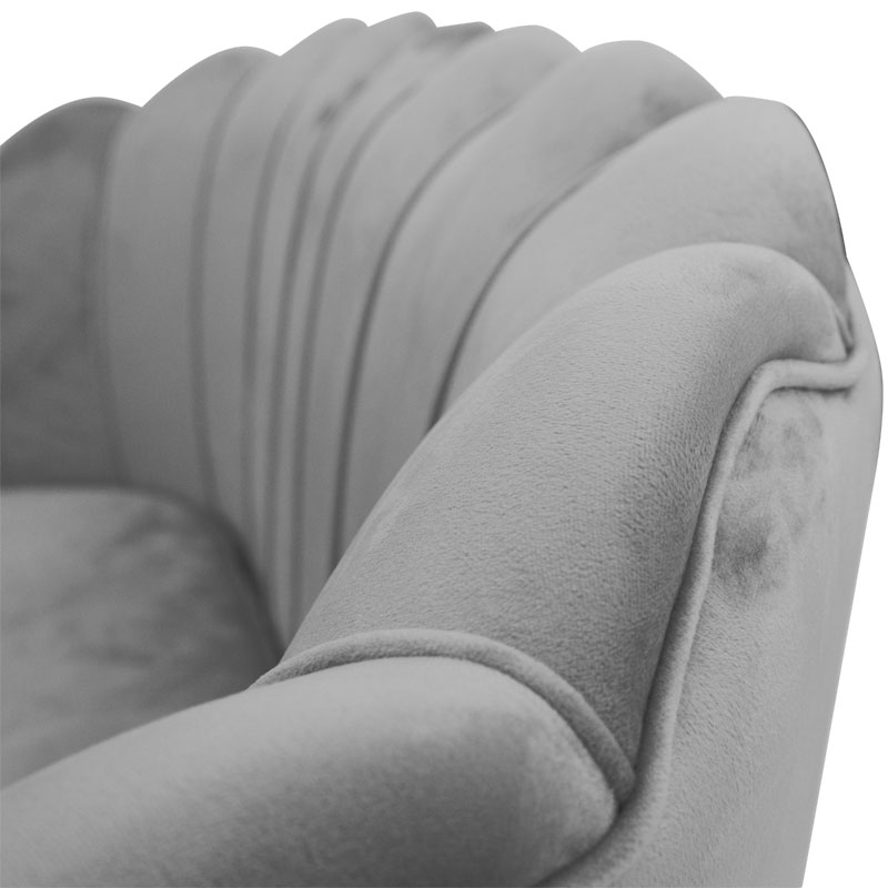 Καναπές 2θέσιος Daimon pakoworld βελούδο γκρι 134x70x77εκ - Image 3