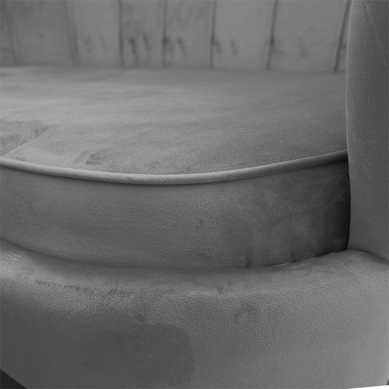 Καναπές 2θέσιος Daimon pakoworld βελούδο γκρι 134x70x77εκ - Image 4