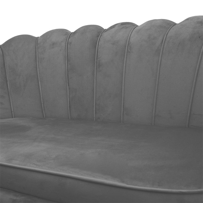 Καναπές 2θέσιος Daimon pakoworld βελούδο γκρι 134x70x77εκ - Image 5