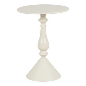 Βοηθητικό τραπέζι Lalou pakoworld μέταλλο σε κρέμα απόχρωση Φ40x55εκ