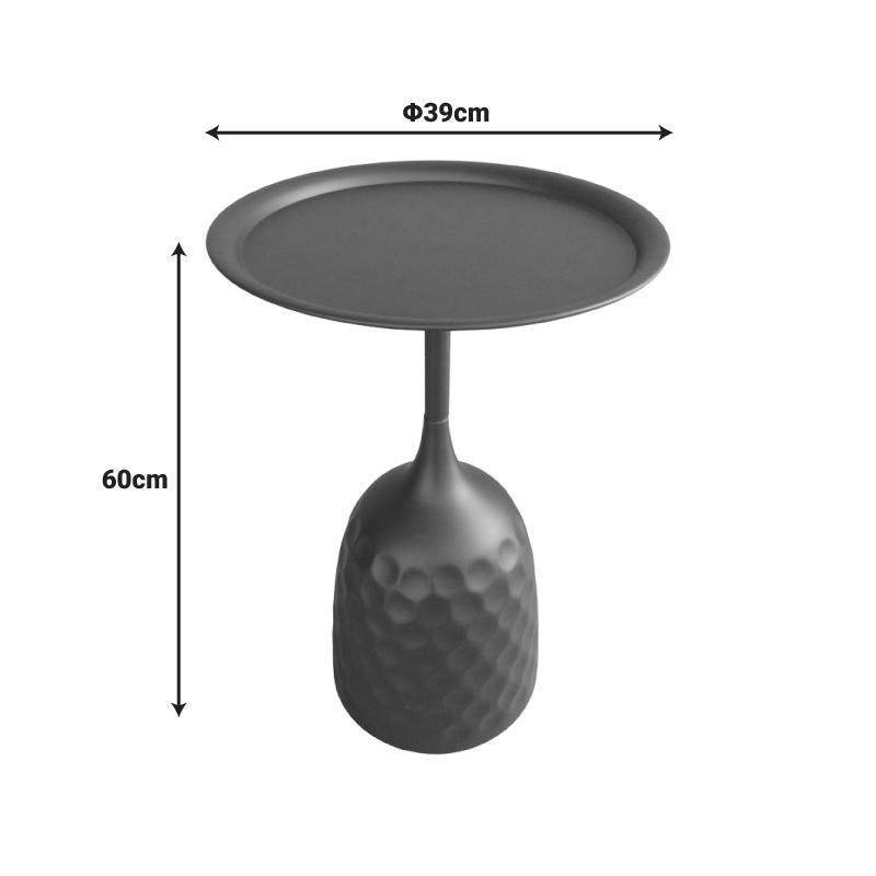 Βοηθητικό τραπέζι Waini pakoworld μέταλλο σε κρεμα απόχρωση Φ39x60εκ - Image 3