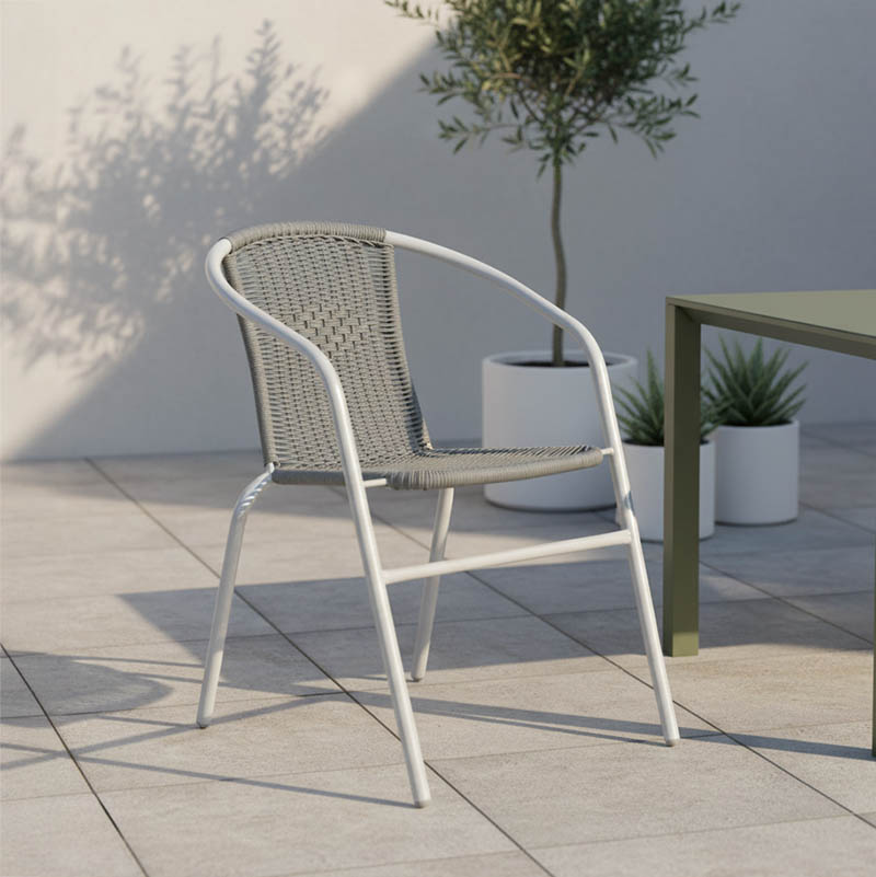 Πολυθρόνα Obbi pakoworld μέταλλο-pe γκρι 53x59x72εκ - Image 2