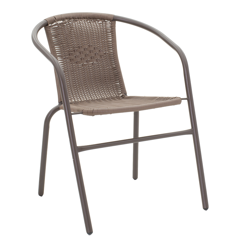 Τραπεζαρία Valor-Obbi σετ 5τεμ pakoworld pe καφέ-μέταλλο 110x60x70εκ - Image 3