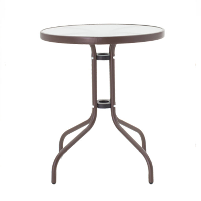 Tραπεζαρία Obbi-Watson pakoworld σετ 3τεμ καφέ μέταλλο-pe Φ60x70εκ - Image 3