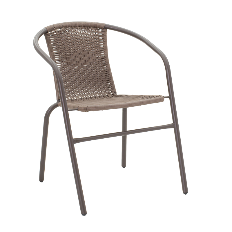 Tραπεζαρία Obbi-Watson pakoworld σετ 3τεμ καφέ μέταλλο-pe Φ60x70εκ - Image 5