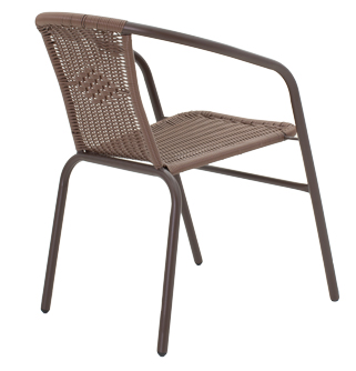 Tραπεζαρία Obbi-Watson pakoworld σετ 3τεμ καφέ μέταλλο-pe Φ60x70εκ - Image 6