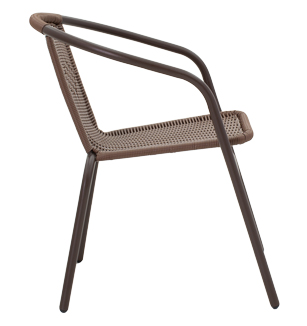 Tραπεζαρία Obbi-Watson pakoworld σετ 3τεμ καφέ μέταλλο-pe Φ60x70εκ - Image 7