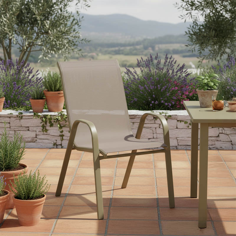 Πολυθρόνα Calan pakoworld μέταλλο σε σαμπανιζέ απόχρωση 54x74x91εκ - Image 2