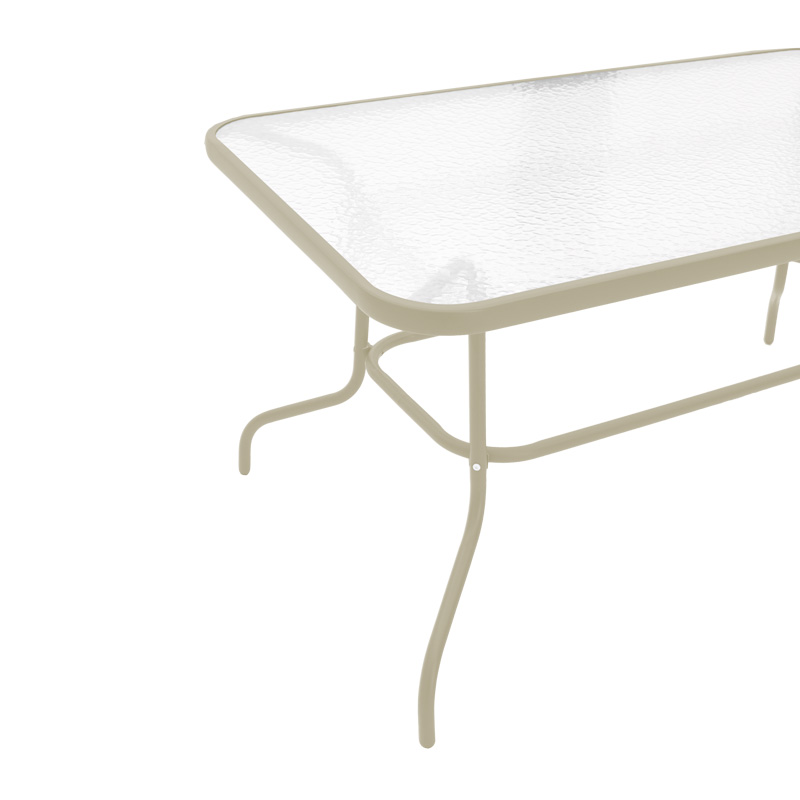 Τραπέζι Valor pakoworld μέταλλο σαμπανιζέ-γυαλί 110x60x70εκ - Image 2