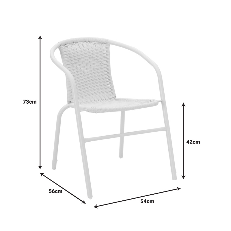 Τραπεζαρία Watson-Obbi pakoworld σετ 3τεμ μέταλλο λευκό- γυαλί 70x70x70εκ - Image 8