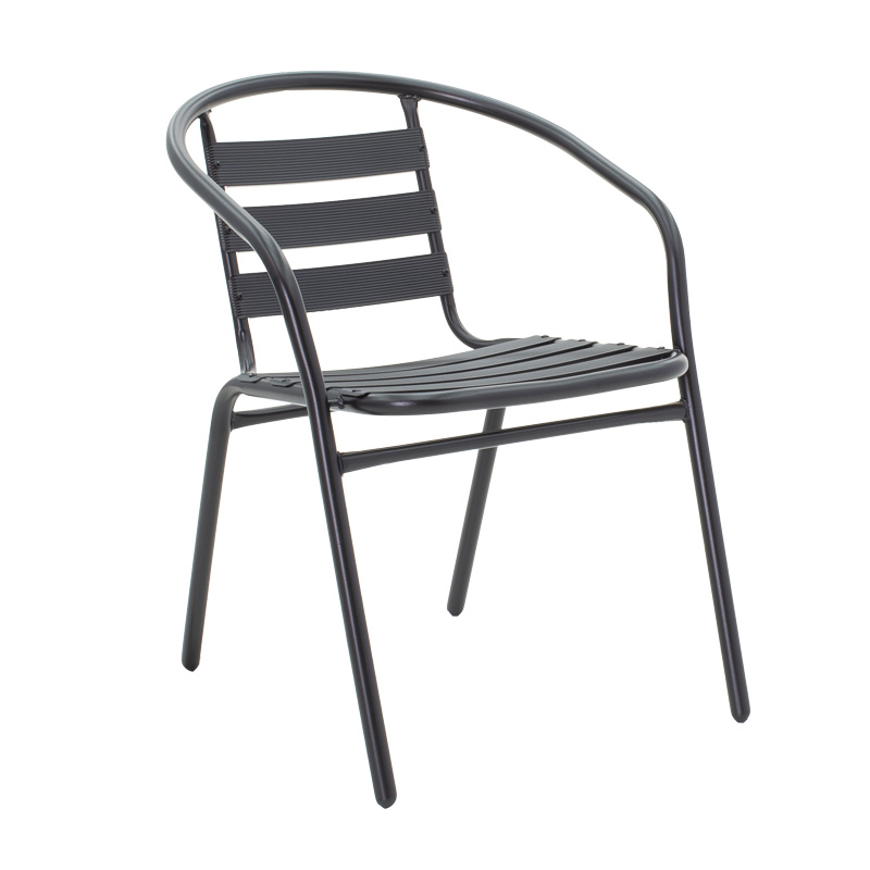 Τραπεζαρία Vergo-Tade pakoworld 3τεμ μαύρο μέταλλο Φ60x70εκ - Image 2