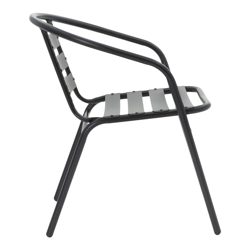 Τραπεζαρία Vergo-Tade pakoworld 3τεμ μαύρο μέταλλο Φ60x70εκ - Image 4