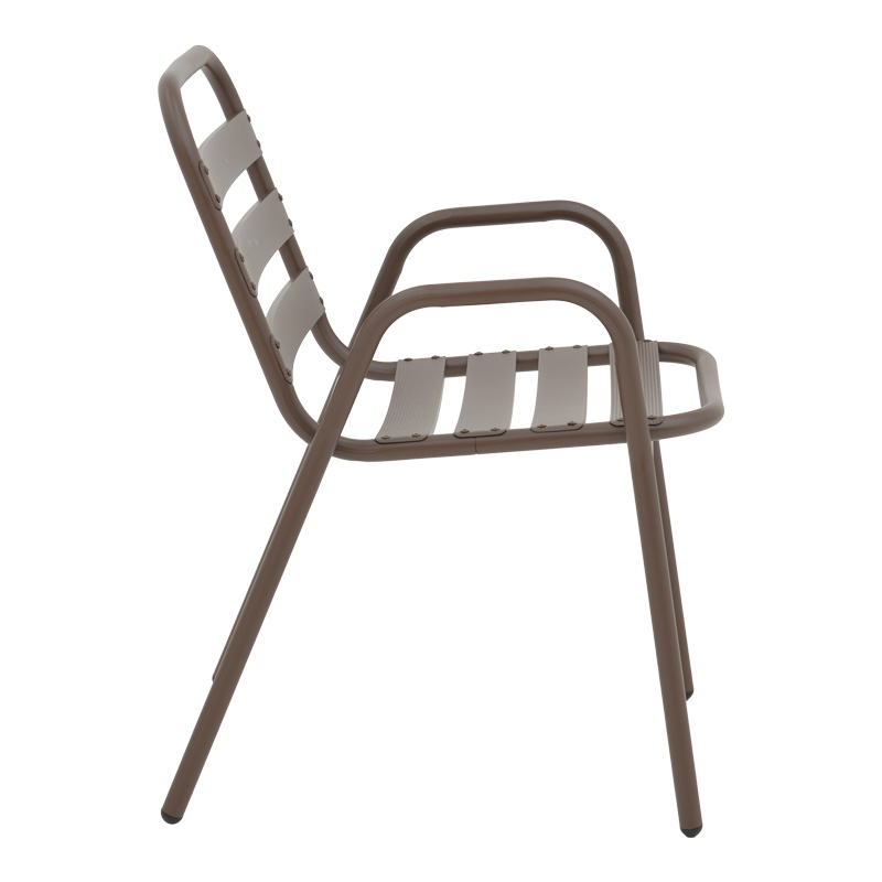 Τραπεζαρία Valor-Sussie pakoworld 5τεμ μέταλλο καφέ-γυαλί 110x60x70εκ - Image 4