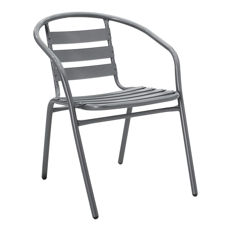 Τραπεζαρία Valor-Tade pakoworld σετ 5τεμ μέταλλο ανθρακί-γυαλί 110x60x70εκ - Image 2