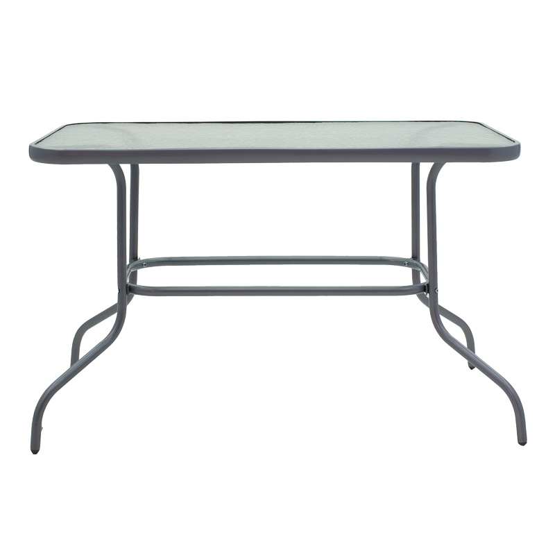 Τραπεζαρία Valor-Tade pakoworld σετ 5τεμ μέταλλο ανθρακί-γυαλί 110x60x70εκ - Image 6