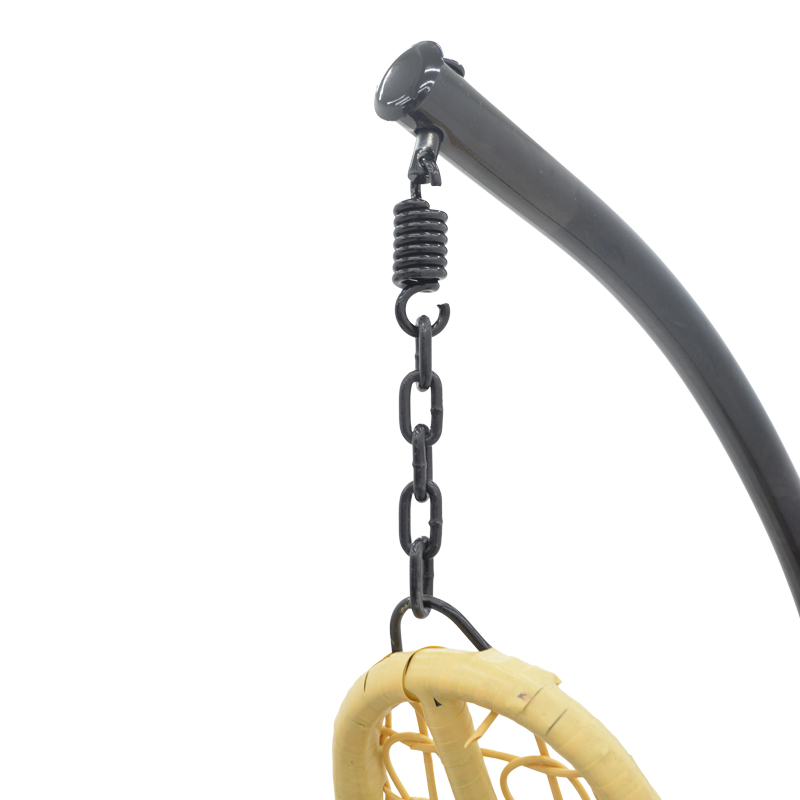 Κούνια κήπου Soleil pakoworld κρεμαστή pp σε φυσικό χρώμα και μαύρο μέταλλο 103x83x200εκ - Image 5