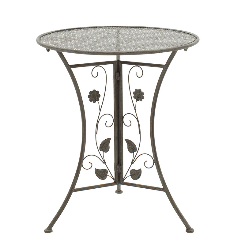 Τραπεζαρία Abriel pakoworld σετ 3τεμ μέταλλο ανθρακί antique - Image 11