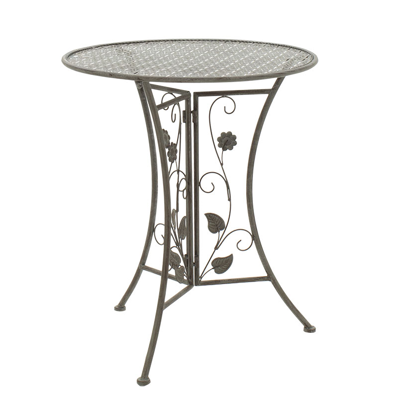 Τραπεζαρία Abriel pakoworld σετ 3τεμ μέταλλο ανθρακί antique - Image 12