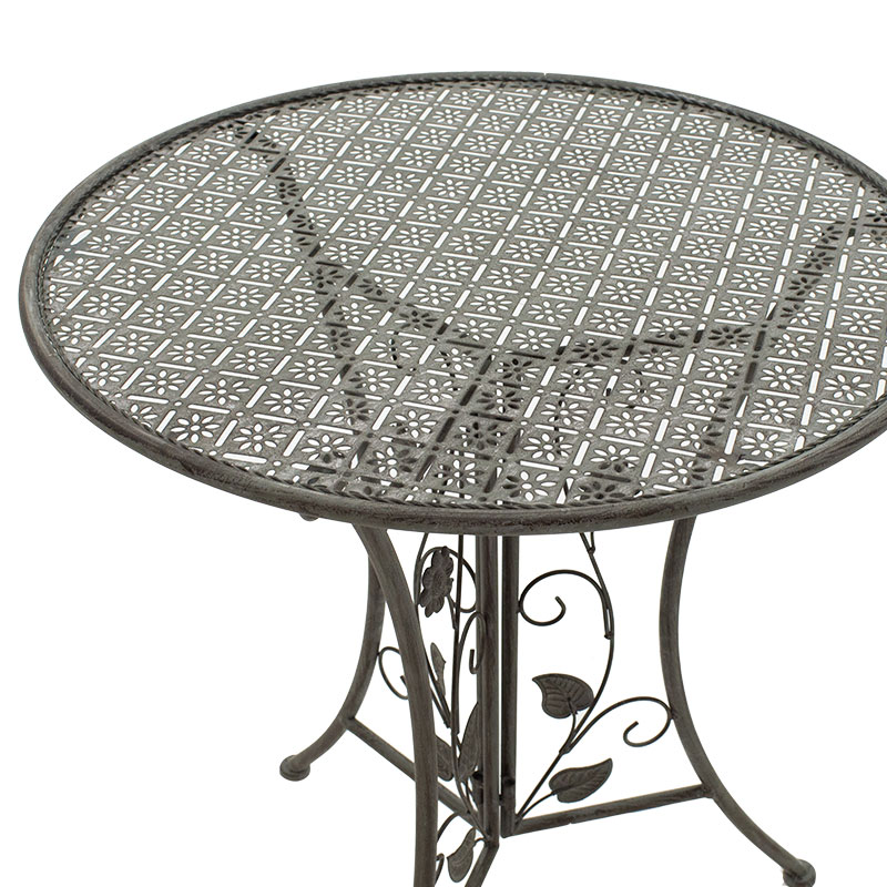 Τραπεζαρία Abriel pakoworld σετ 3τεμ μέταλλο ανθρακί antique - Image 13