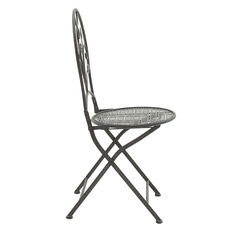 Τραπεζαρία Abriel pakoworld σετ 3τεμ μέταλλο ανθρακί antique - Image 4