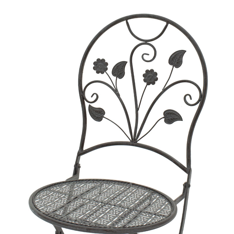 Τραπεζαρία Abriel pakoworld σετ 3τεμ μέταλλο ανθρακί antique - Image 6