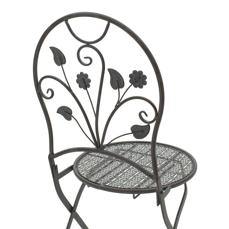 Τραπεζαρία Abriel pakoworld σετ 3τεμ μέταλλο ανθρακί antique - Image 7