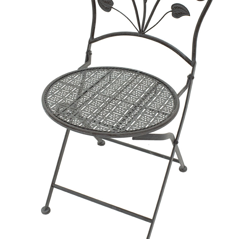 Τραπεζαρία Abriel pakoworld σετ 3τεμ μέταλλο ανθρακί antique - Image 8