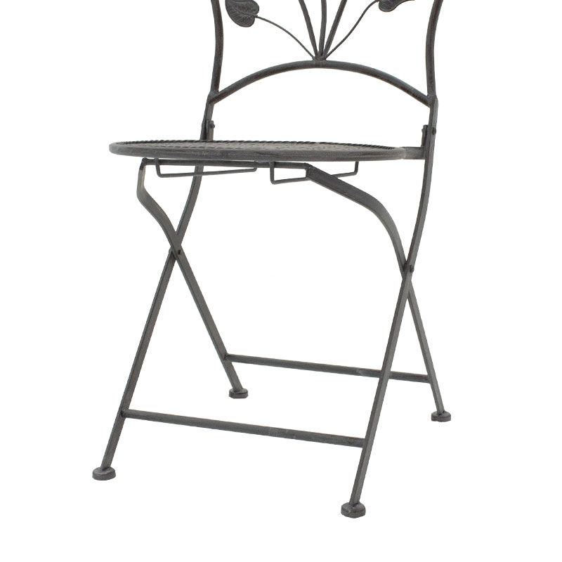 Τραπεζαρία Abriel pakoworld σετ 3τεμ μέταλλο ανθρακί antique - Image 9