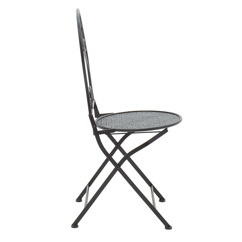 Τραπεζαρία Walen pakoworld σετ 3τεμ μέταλλο μαύρο - Image 4