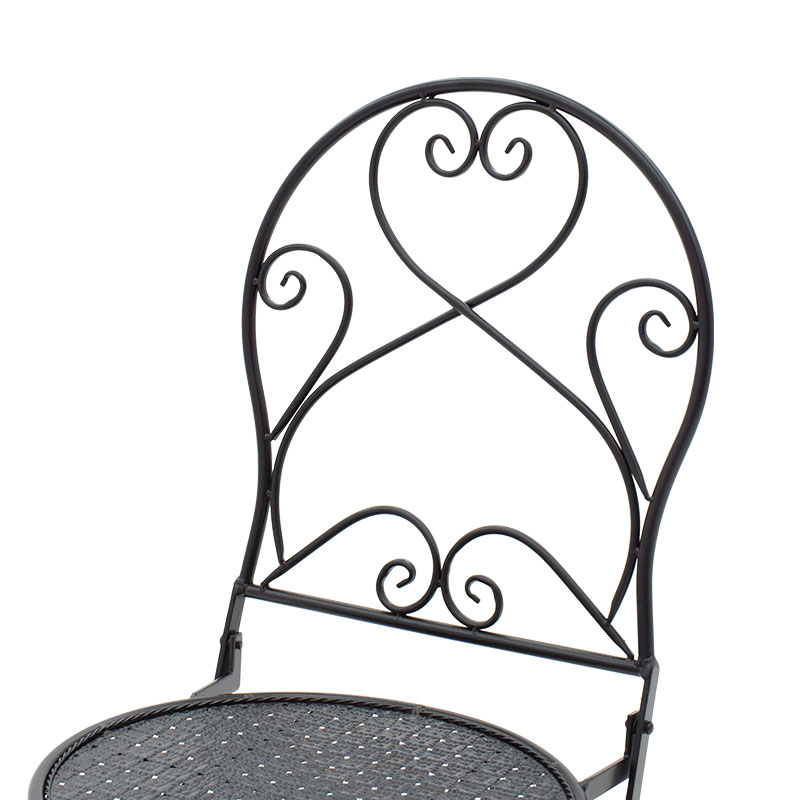 Τραπεζαρία Walen pakoworld σετ 3τεμ μέταλλο μαύρο - Image 6