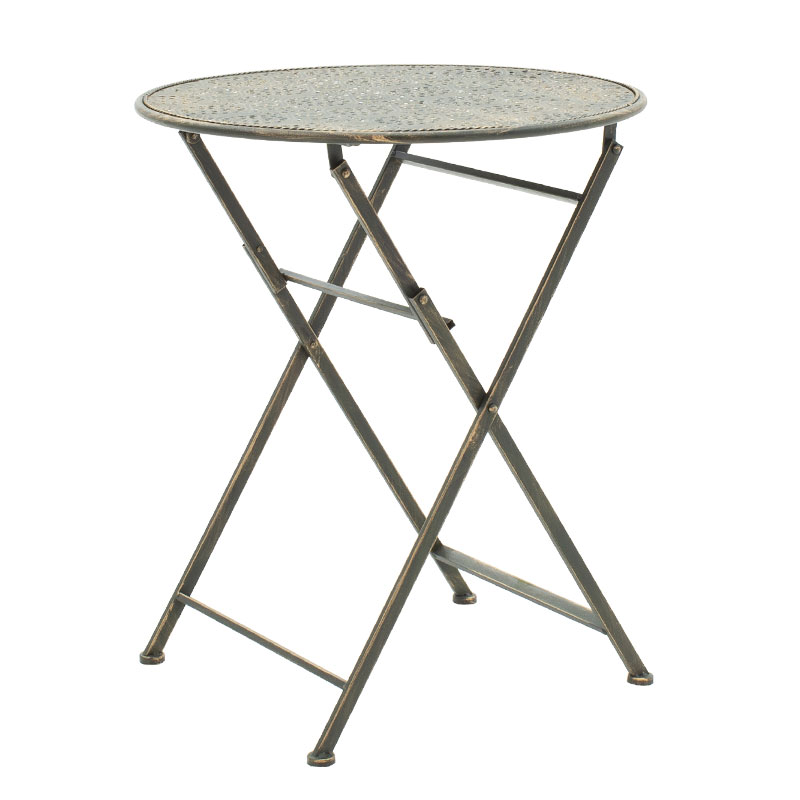 Τραπεζαρία Drill pakoworld σετ 3τεμ μέταλλο χρώμα χαλκού antique - Image 10